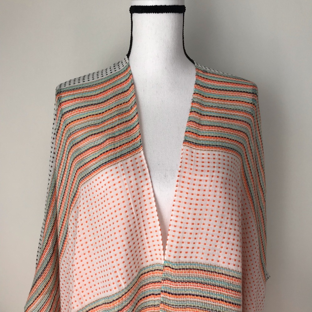 UO Summer Jacquard Scarf Cover Up Kimono - Picture 5 of 8